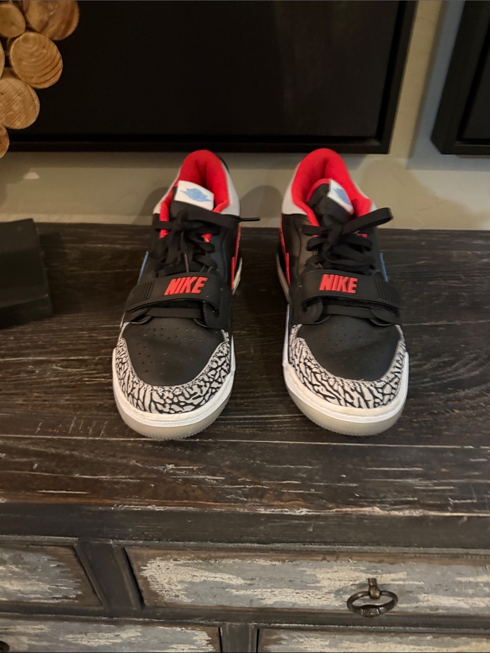 Nike Kids Black and Red Low-Top Sneakers with Elephant Print - Picture 2 of 5